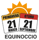 El Equinoccio de Primavera es el 21 de marzo y el de Otoño el 21 de septiembre.